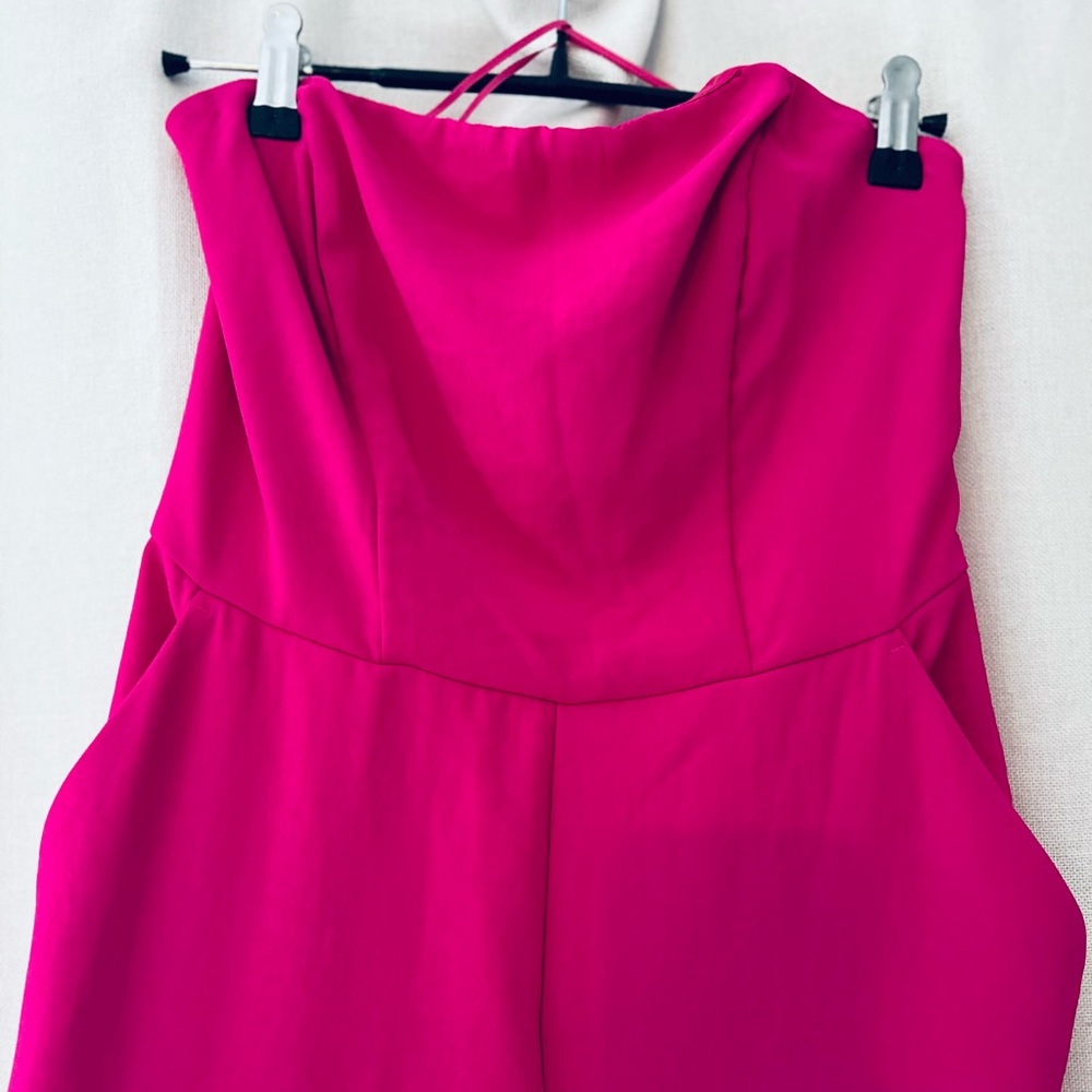 Hot pink strapless jumpsuit, new with tags!